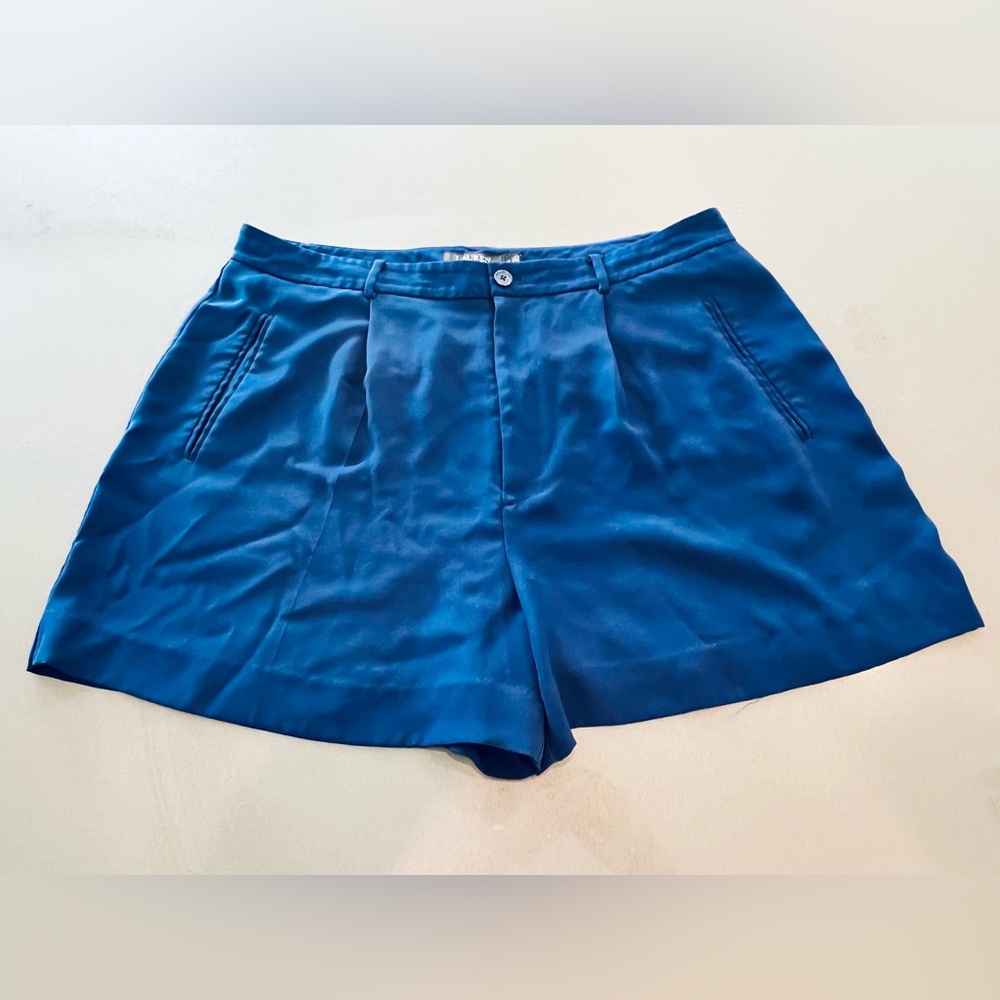 Lauren Ralph Lauren Size 18 Women’s Navy Blue High Waisted Pleated Shorts